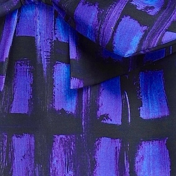 NWT Moschino Couture Purple & Black Abstract Print Bow Detail Mini Skirt Size 8 - Picture 13 of 16